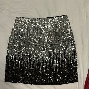 Silver/black gradient sequin mini skirt